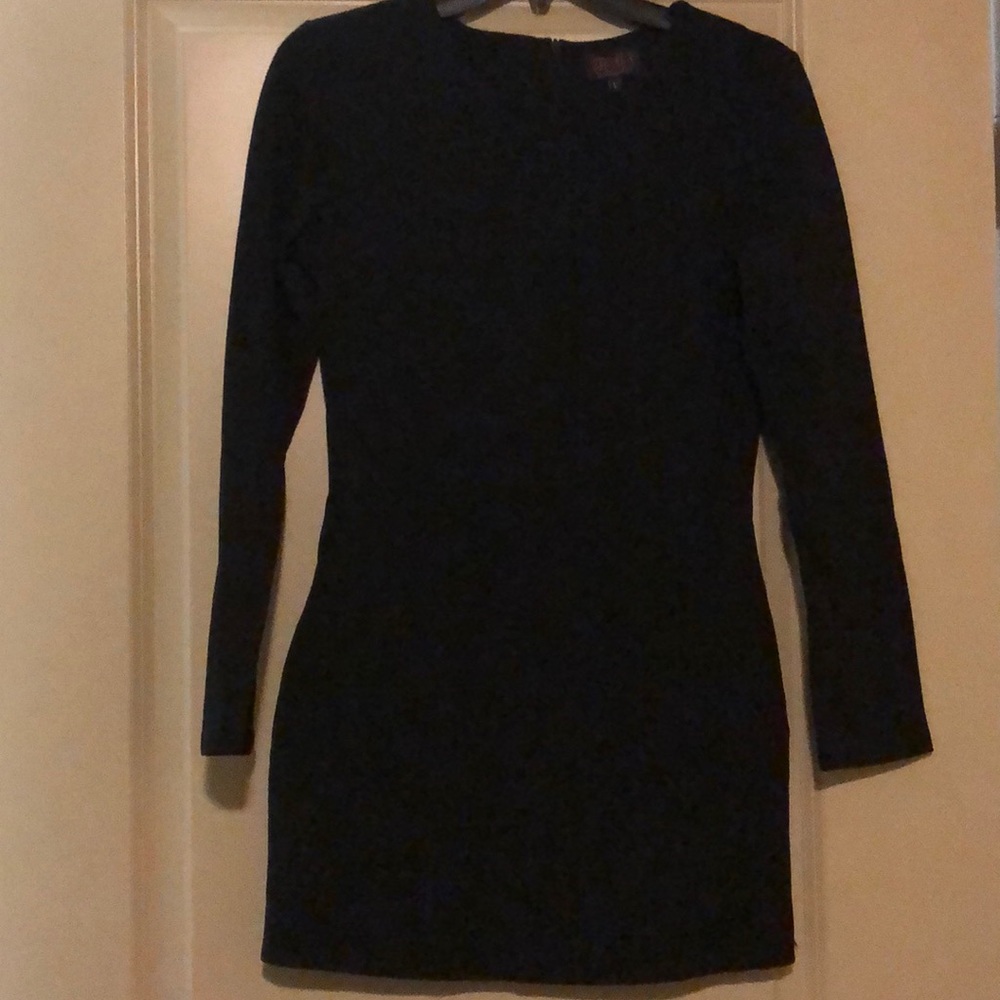 Black long sleeve mini dress